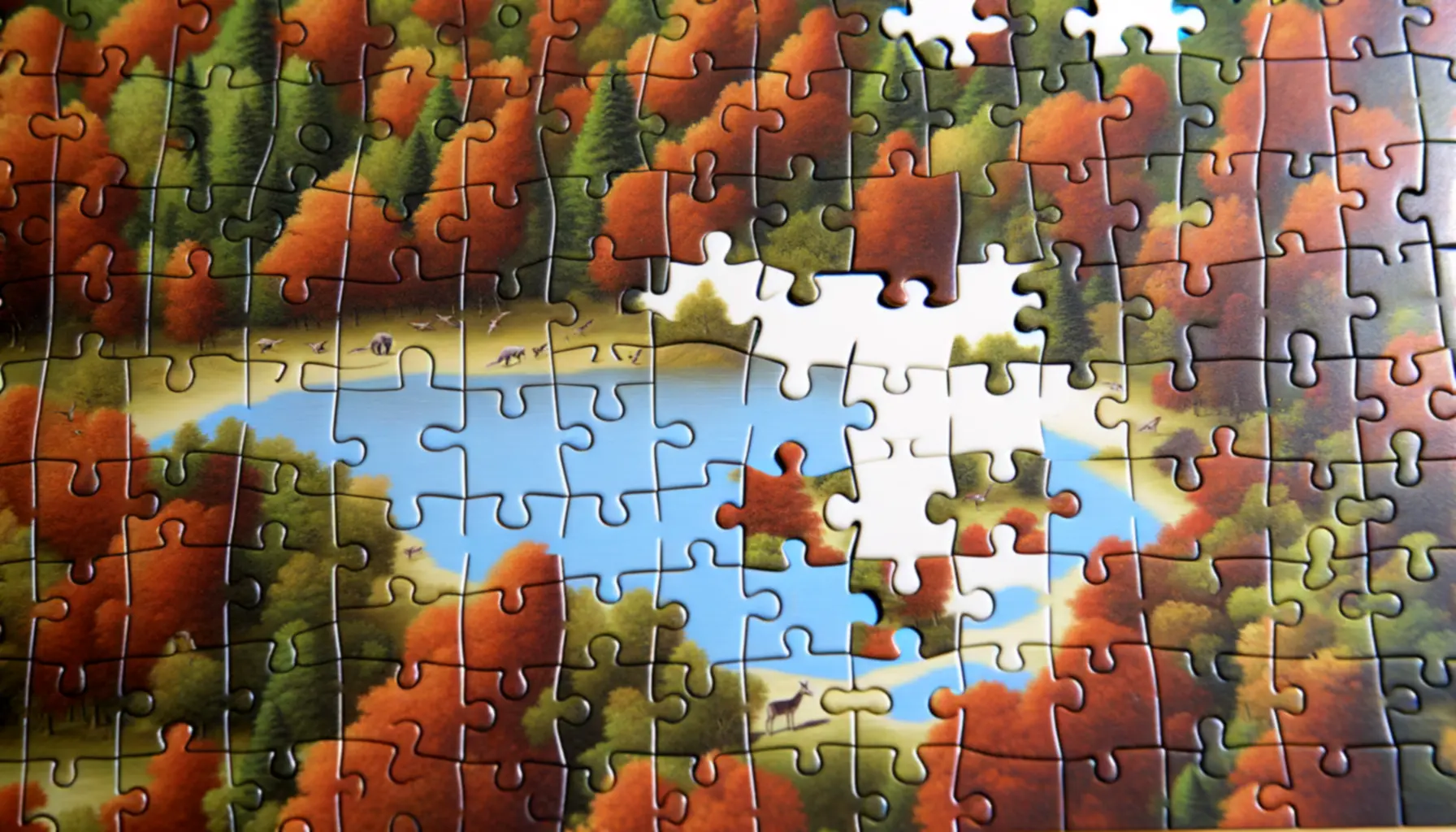 Jesienny krajobraz w puzzlach