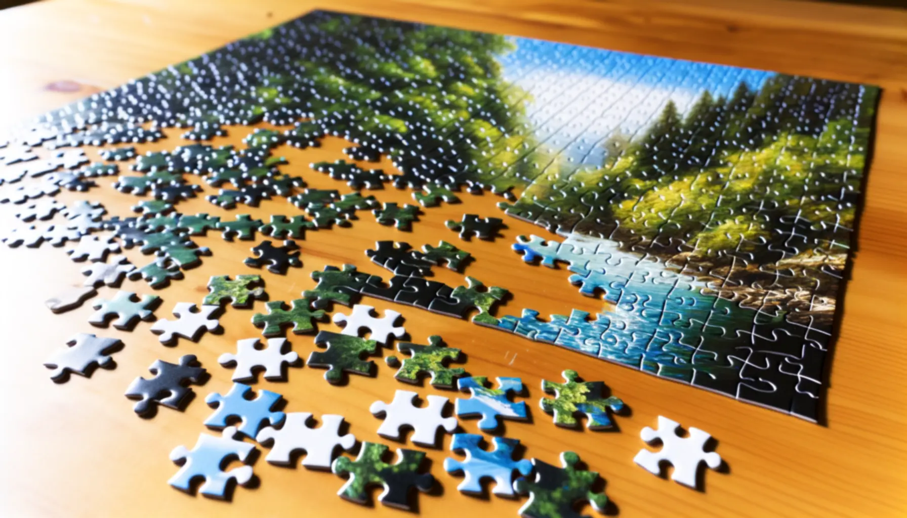 Scena strumienia – natura w puzzlach