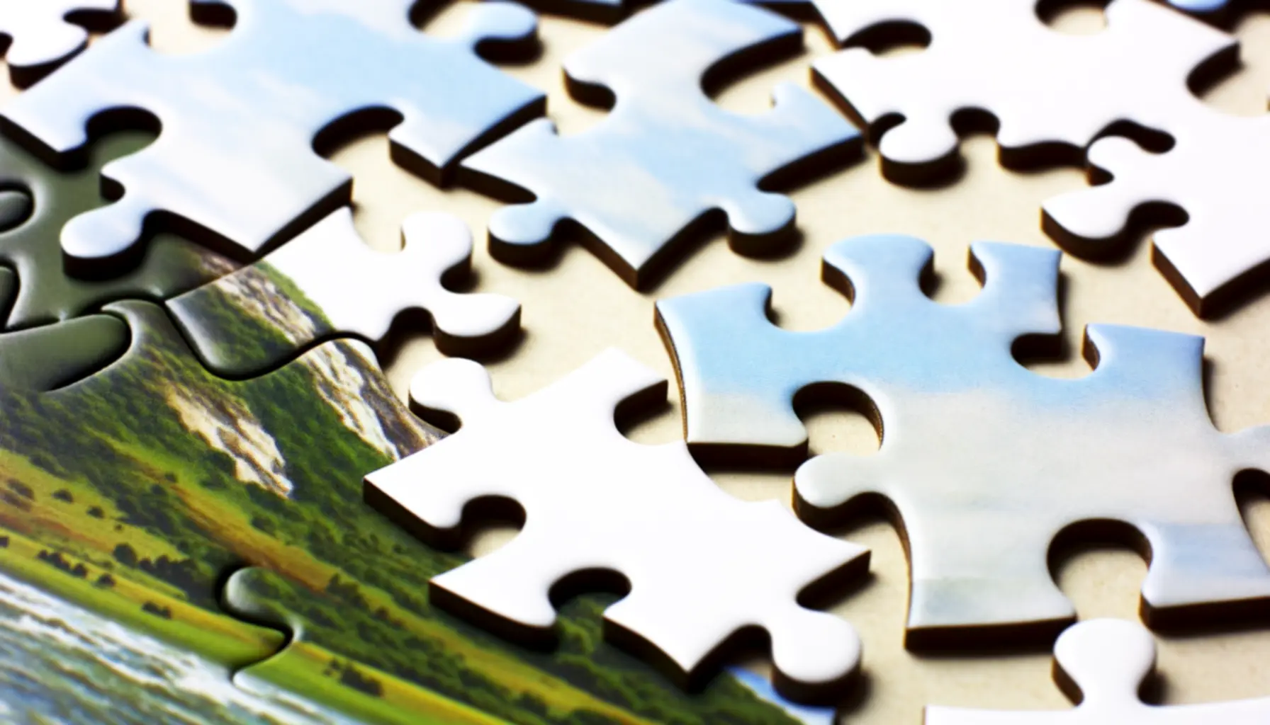 Zbliżenie na elementy puzzli