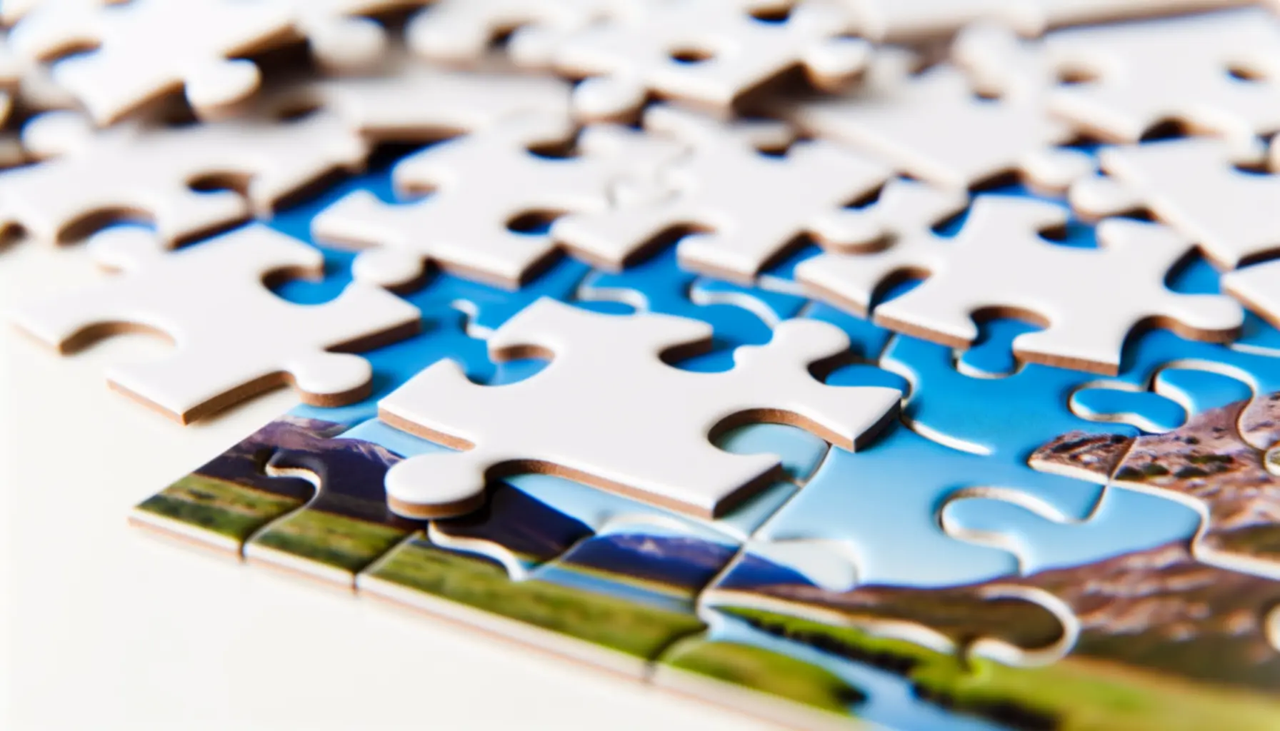 Kolorowe elementy puzzli na barwnym tle