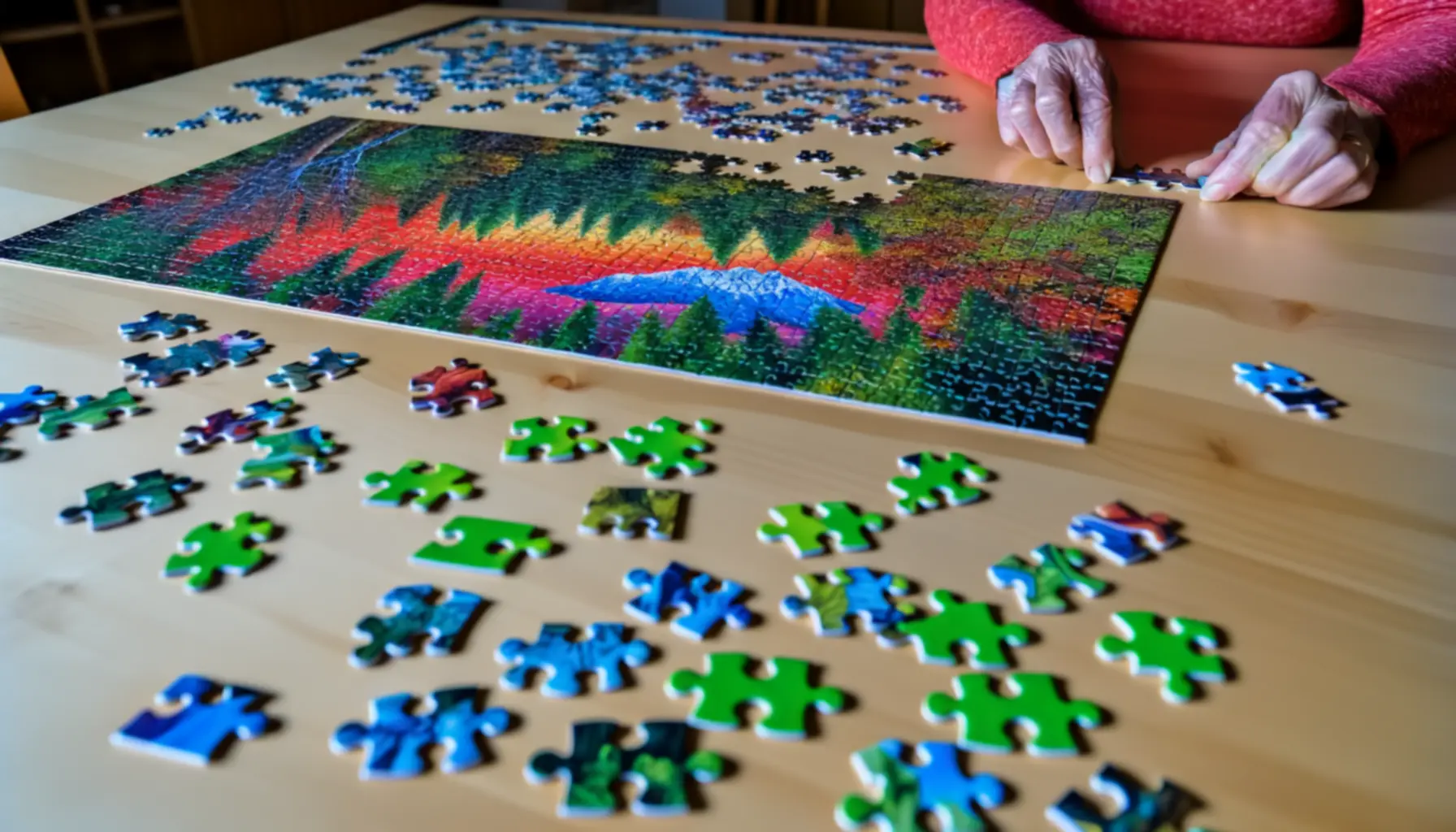 Rozwiązywanie puzzli – kolorowa natura